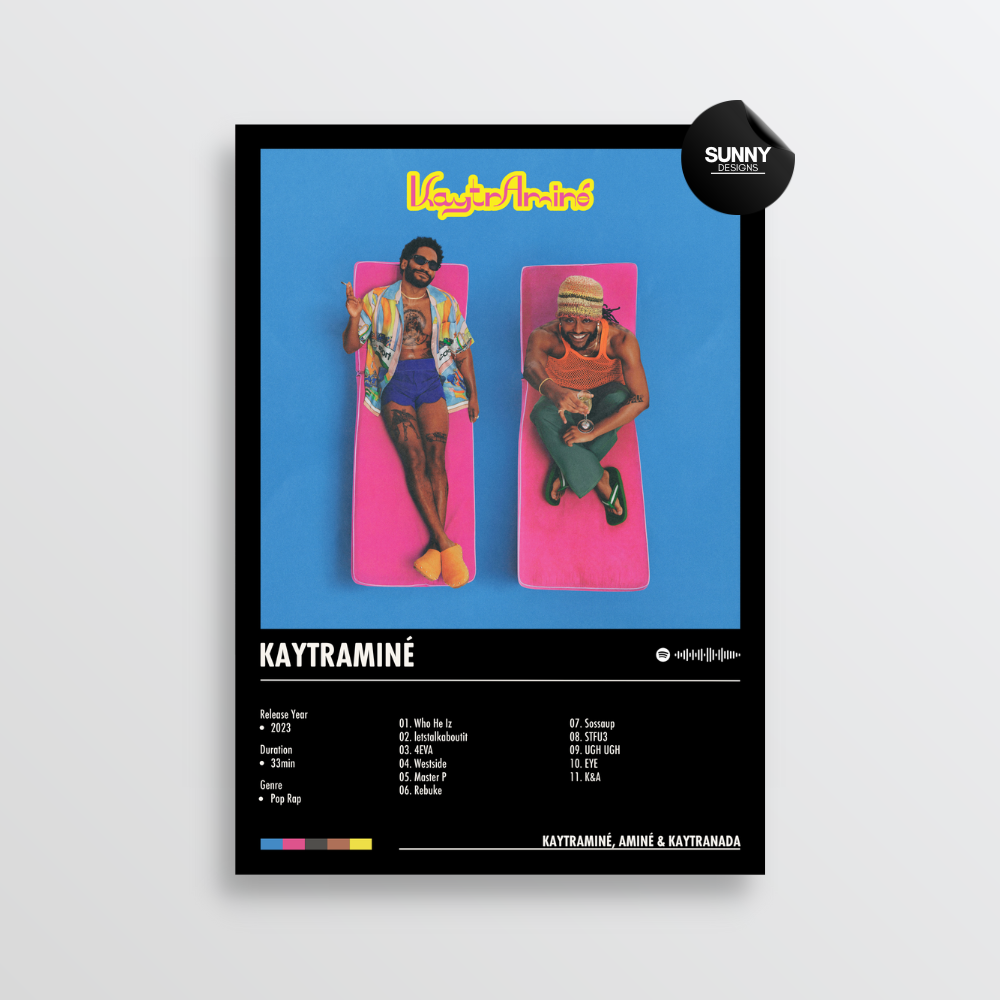 KAYTRAMINE Amine KAYTRANADA KAYTRAMINE  merch custom album cover poster music poster personalized gifts poster mockup poster template album posters for wall Sunny Designs Poster
