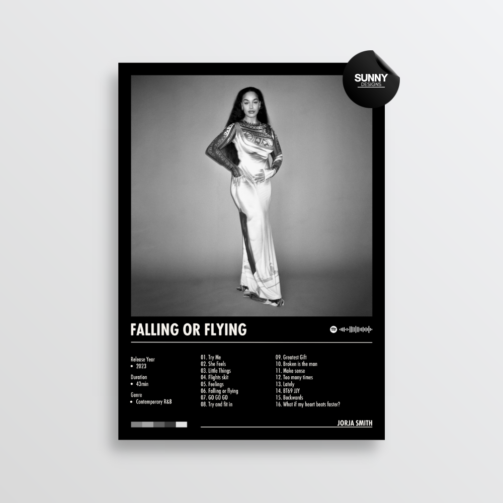 Jorja Smith falling or flying merch custom album cover poster music poster personalized gifts poster mockup poster template album posters for wall Sunny Designs Poster