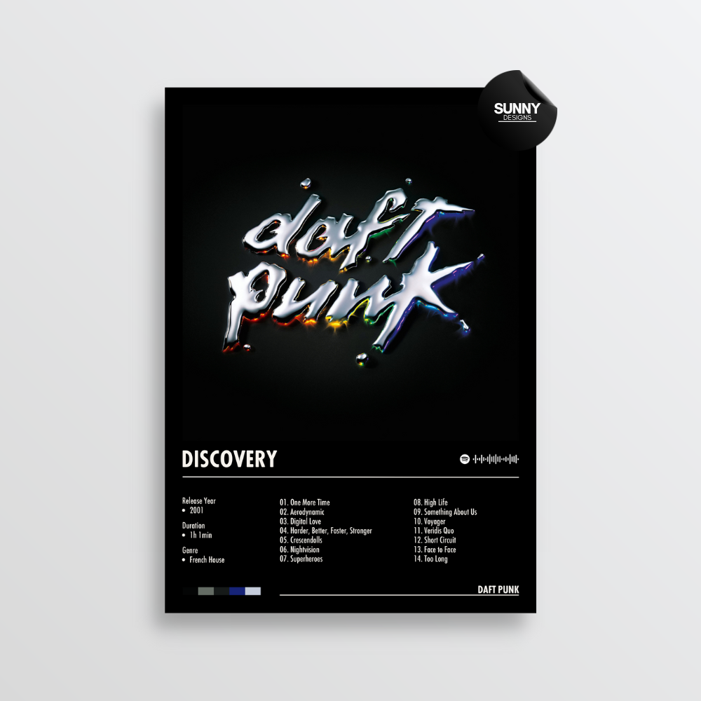 Daft Punk Discovery merch custom album cover poster music poster personalized gifts poster mockup poster template album posters for wall Sunny Designs Poster 