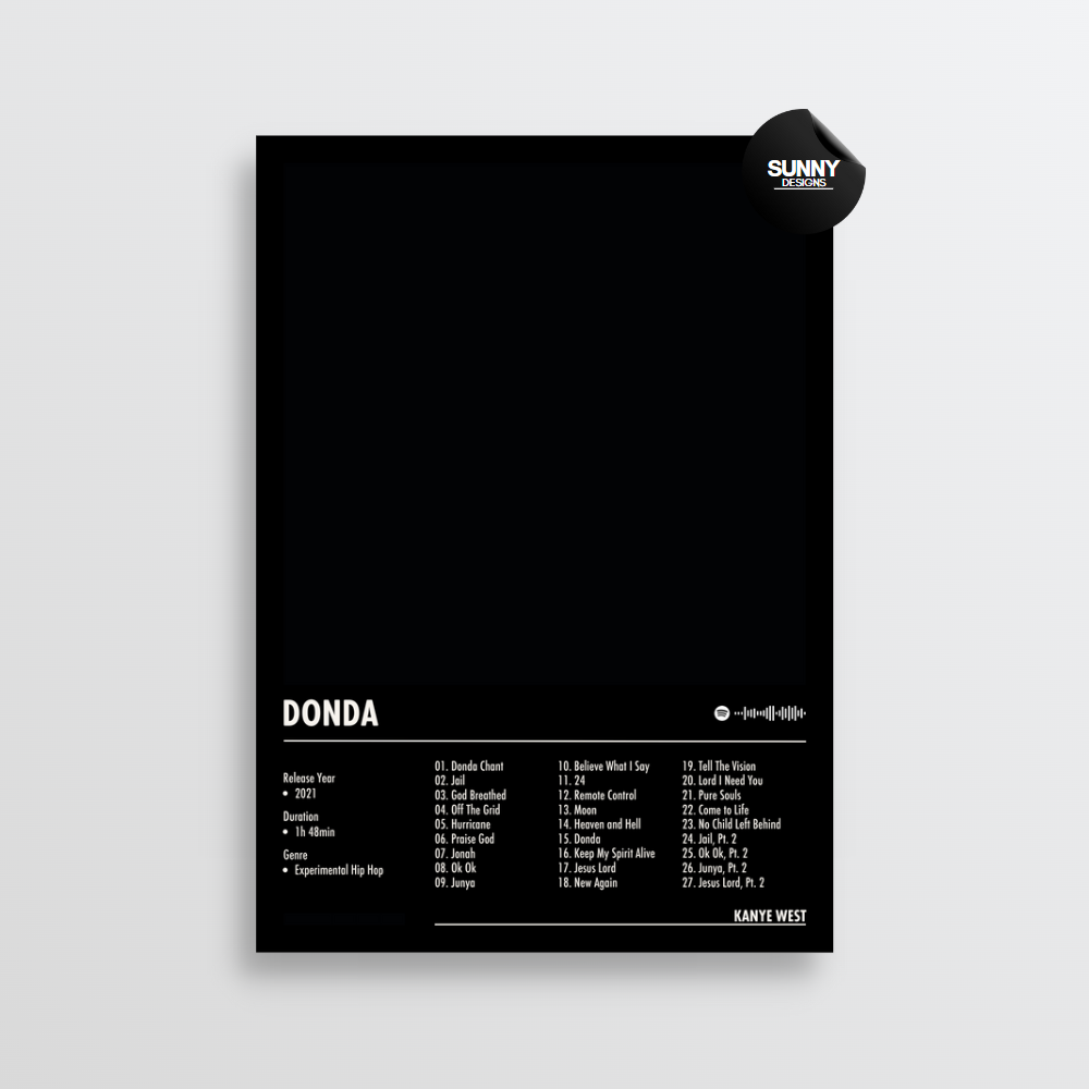 Kanye West Donda merch custom album cover poster music poster personalized gifts poster mockup poster template Sunny Designs Poster