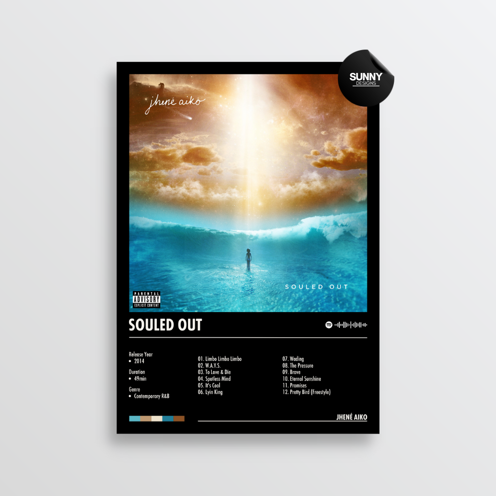 Jhene Aiko Souled Out merch custom album cover poster music poster personalized gifts poster mockup poster template album posters for wall Sunny Designs Poster 