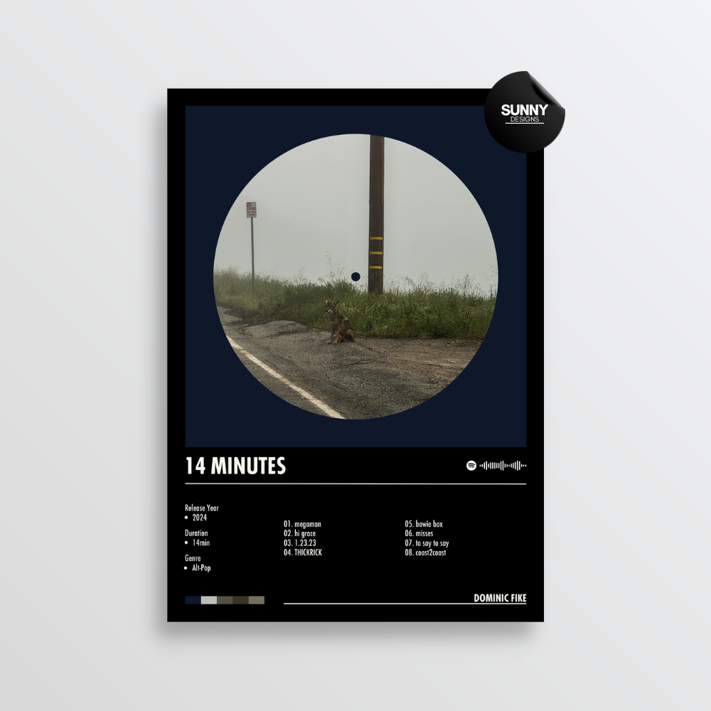 Dominic Fike 14 minutes merch custom album cover poster music poster personalized gifts poster mockup poster template album posters for wall Sunny Designs Poster
