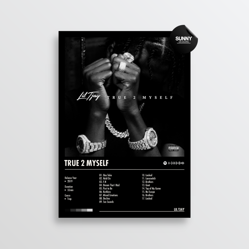 Lil Tjay True 2 Myself merch custom album cover poster music poster personalized gifts poster mockup poster template Sunny Designs Poster 