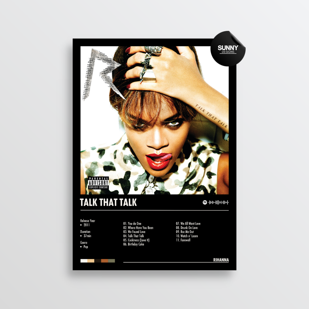 Rihanna Talk That Talk merch custom album cover poster music poster personalized gifts poster mockup poster template album posters for wall Sunny Designs Poster 