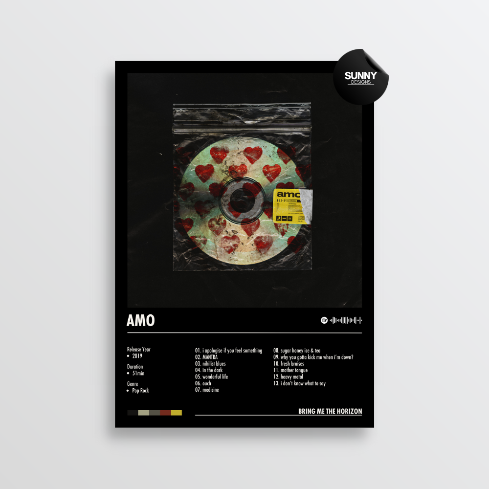 Bring Me the Horizon amo merch custom album cover poster music poster personalized gifts poster mockup poster template album posters for wall Sunny Designs Poster 