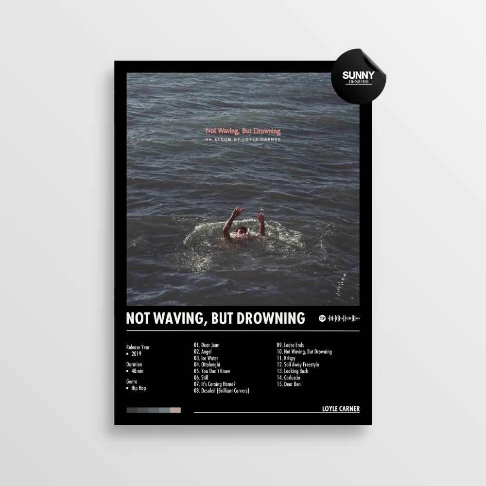 Loyle Carner Not Waving But Drowning merch custom album cover poster music poster personalized gifts poster mockup poster template album posters for wall Sunny Designs Poster 