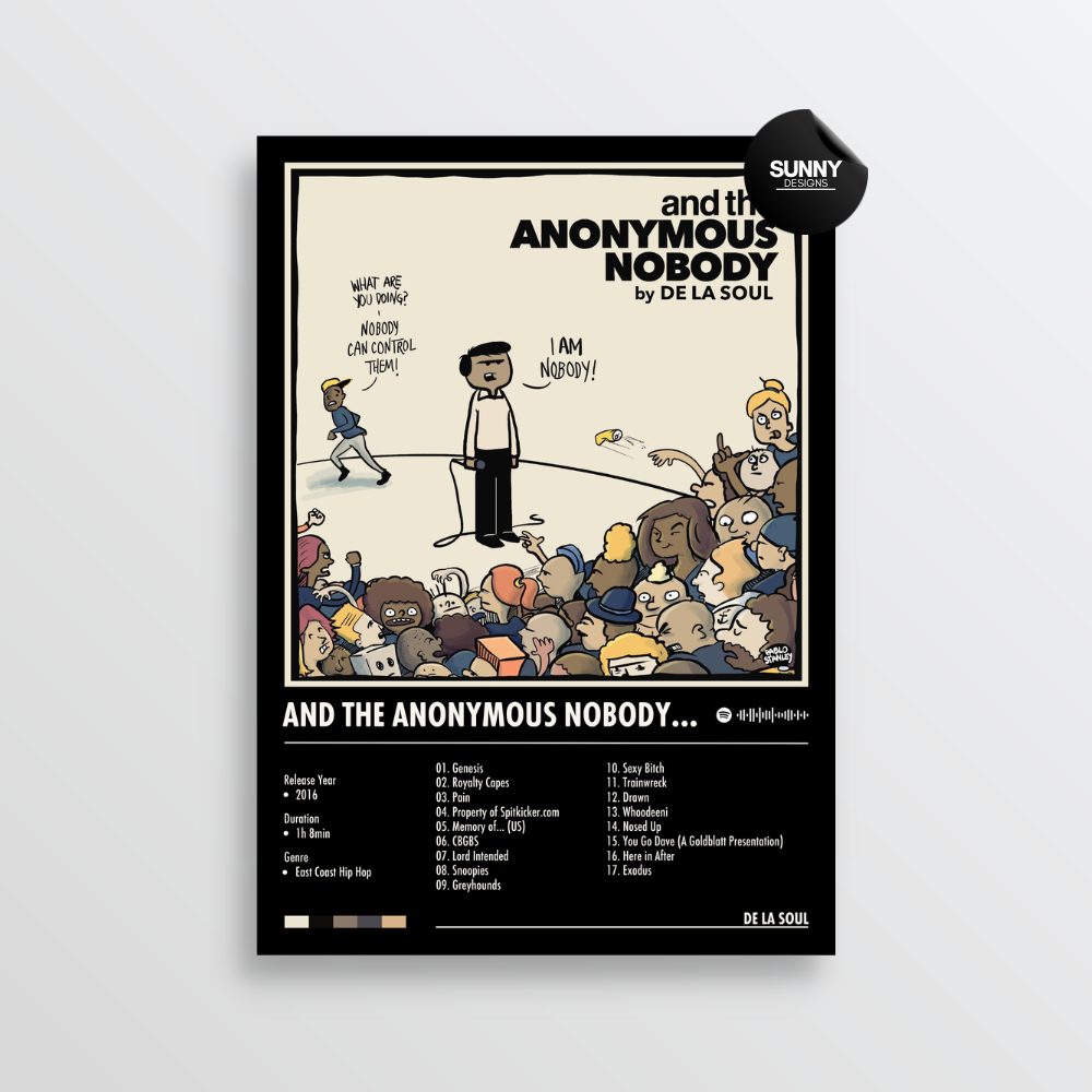 De La Soul and the Anonymous Nobody merch custom album cover poster music poster personalized gifts poster mockup poster template album posters for wall Sunny Designs Poster
