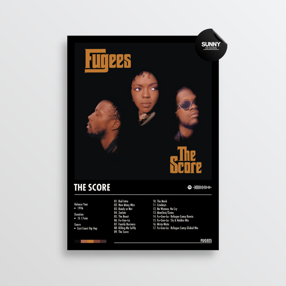 Fugees The Score merch custom album cover poster music poster personalized gifts poster mockup poster template album posters for wall Sunny Designs Poster 