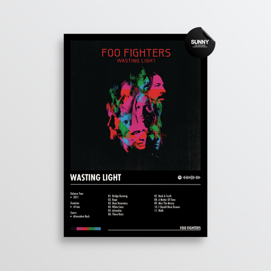 Foo Fighters Wasting Light merch custom album cover poster music poster personalized gifts poster mockup poster template album posters for wall Sunny Designs Poster 