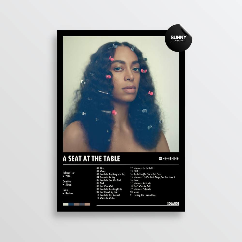 Solange A Seat at the Table merch custom album cover poster music poster personalized gifts poster mockup poster template album posters for wall Sunny Designs Poster 