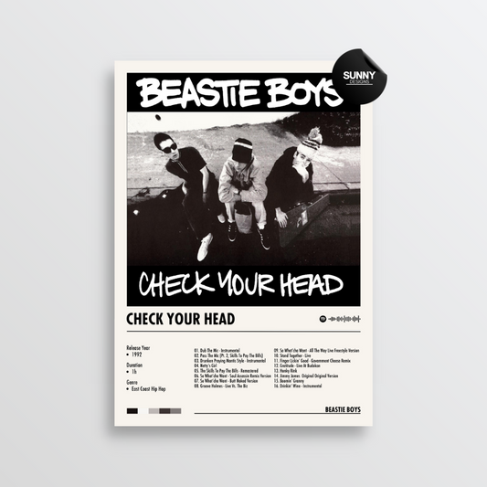 Beastie Boys Check Your Head merch custom album cover poster music poster personalized gifts poster mockup poster template album posters for wall Sunny Designs Poster 