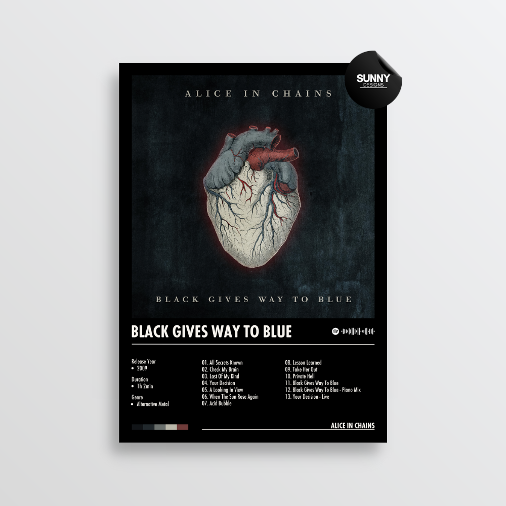 Alice in Chains Black Gives Way To Blue merch custom album cover poster music poster personalized gifts poster mockup poster template album posters for wall Sunny Designs Poster
