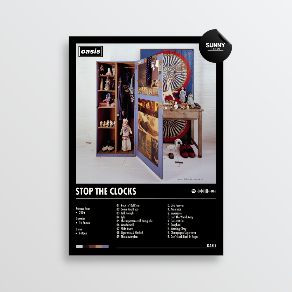 Oasis Stop The Clocks merch custom album cover poster music poster personalized gifts poster mockup poster template album posters for wall tracklist Sunny Designs Poster
