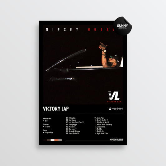 Nipsey Hussle Victory Lap merch custom album cover poster music poster personalized gifts poster mockup poster template album posters for wall Sunny Designs Poster 