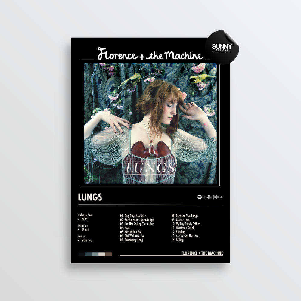 Florence and The Machine  Lungs merch custom album cover poster music poster personalized gifts poster mockup poster template album posters for wall Sunny Designs Poster 