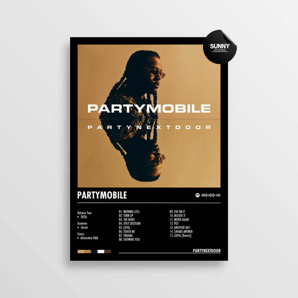 PARTYNEXTDOOR PARTYMOBILE merch custom album cover poster music poster personalized gifts poster mockup poster template album posters for wall Sunny Designs Poster 