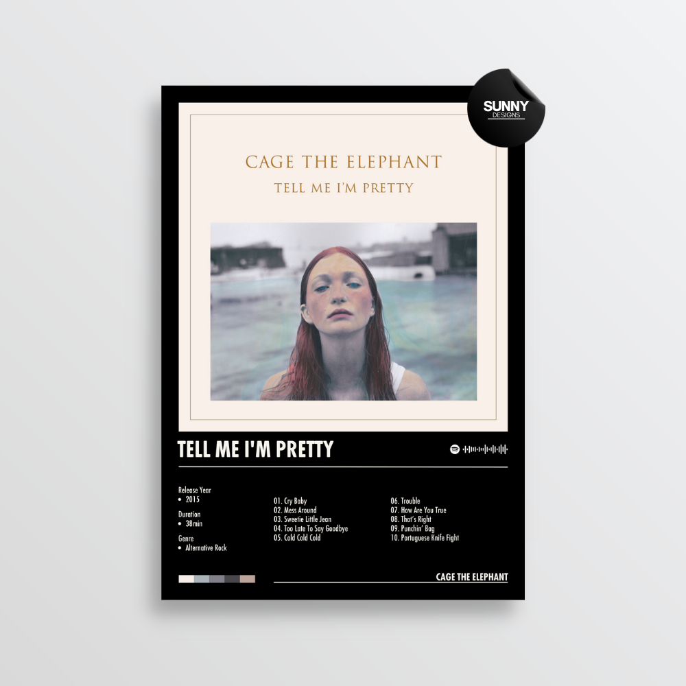 Cage the Elephant Tell Me I'm Pretty merch custom album cover poster music poster personalized gifts poster mockup poster template album posters for wall Sunny Designs Poster 