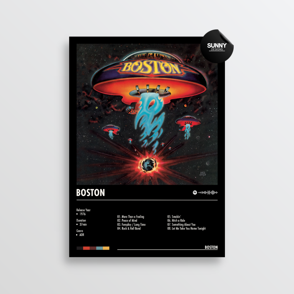 Boston Boston merch custom album cover poster music poster personalized gifts poster mockup poster template album posters for wall Sunny Designs Poster
