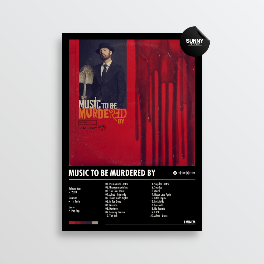 Eminem Music To Be Murdered By merch custom album cover poster music poster personalized gifts poster mockup poster template album posters for wall Sunny Designs Poster 