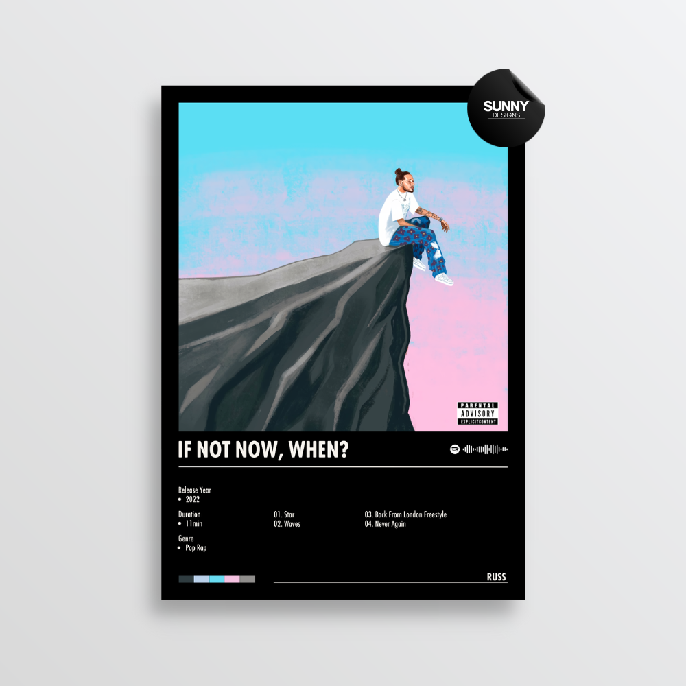 Russ If Not Now, When? merch custom album cover poster music poster personalized gifts poster mockup poster template album posters for wall Sunny Designs Poster 