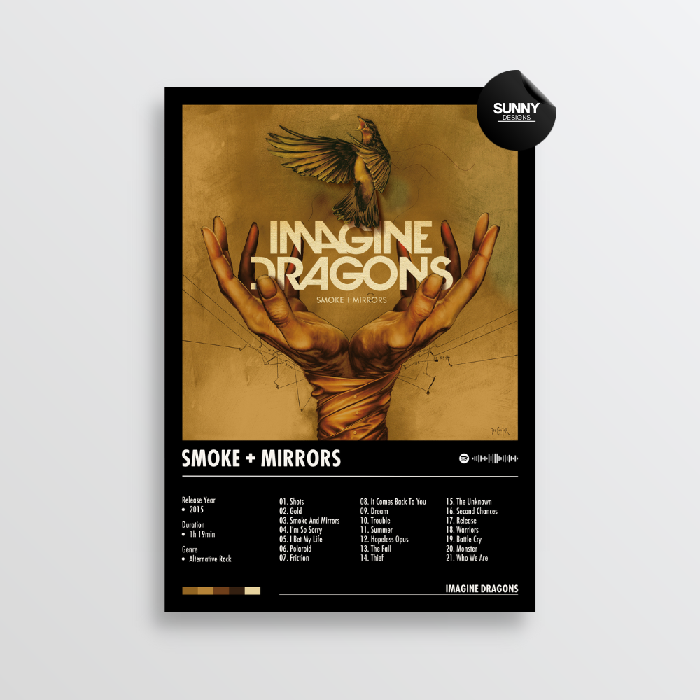 Imagine Dragons Smoke + Mirrors (Deluxe) Album Cover Poster Sunny