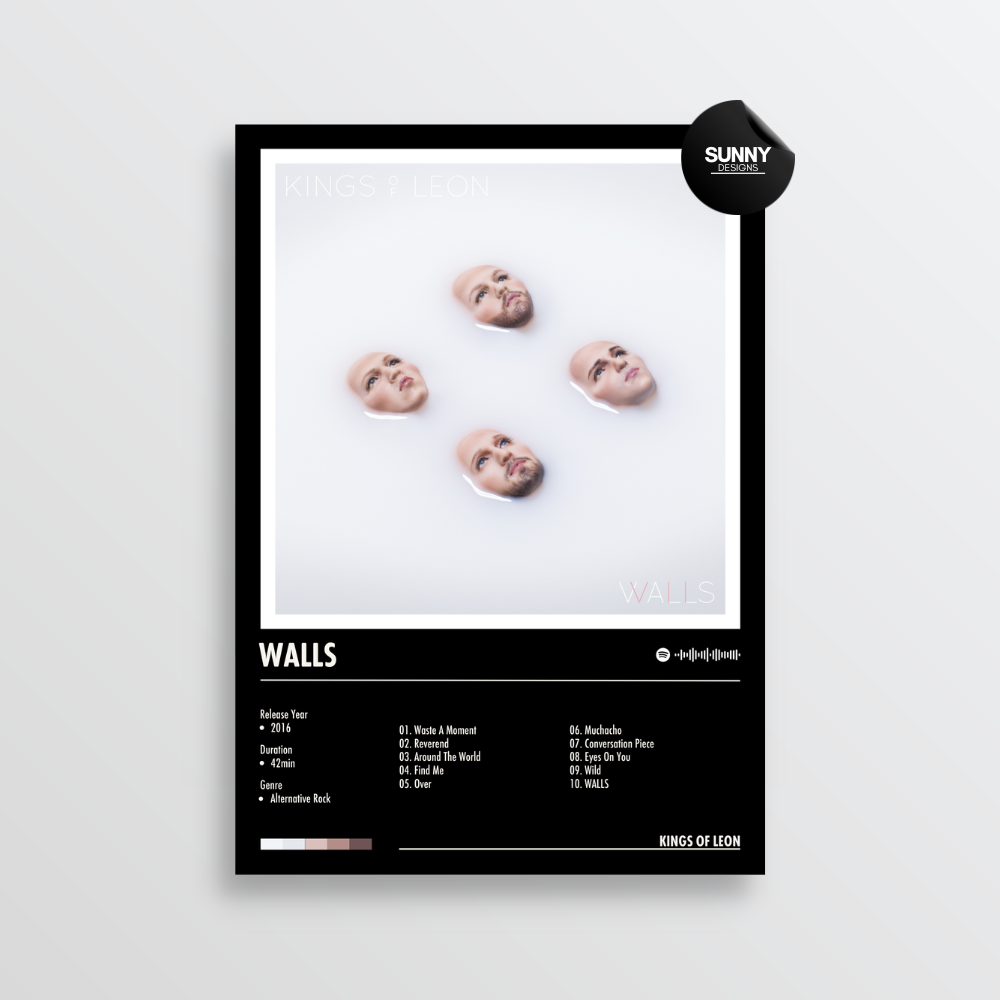 Kings of Leon WALLS tracklist merch custom album cover poster music poster personalized gifts poster mockup poster template album posters for wall Sunny Designs Poster 