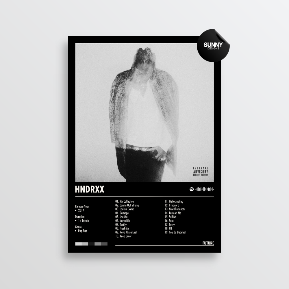 Future HNDRXX merch custom album cover poster music poster personalized gifts poster mockup poster template album posters for wall Sunny Designs Poster 