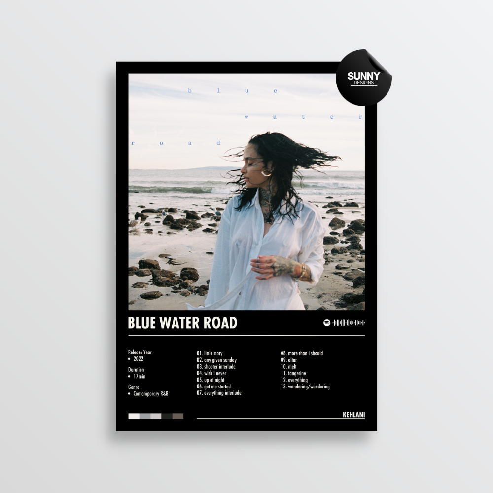 Kehlani blue water road merch custom album cover poster music poster personalized gifts poster mockup poster template Sunny Designs Poster