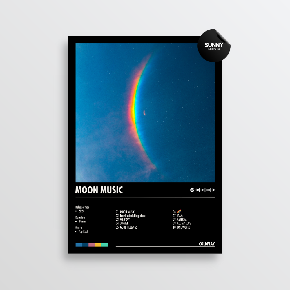 Coldplay Moon Music merch custom album cover poster music poster personalized gifts poster mockup poster template album posters for wall tracklist Sunny Designs Poster
