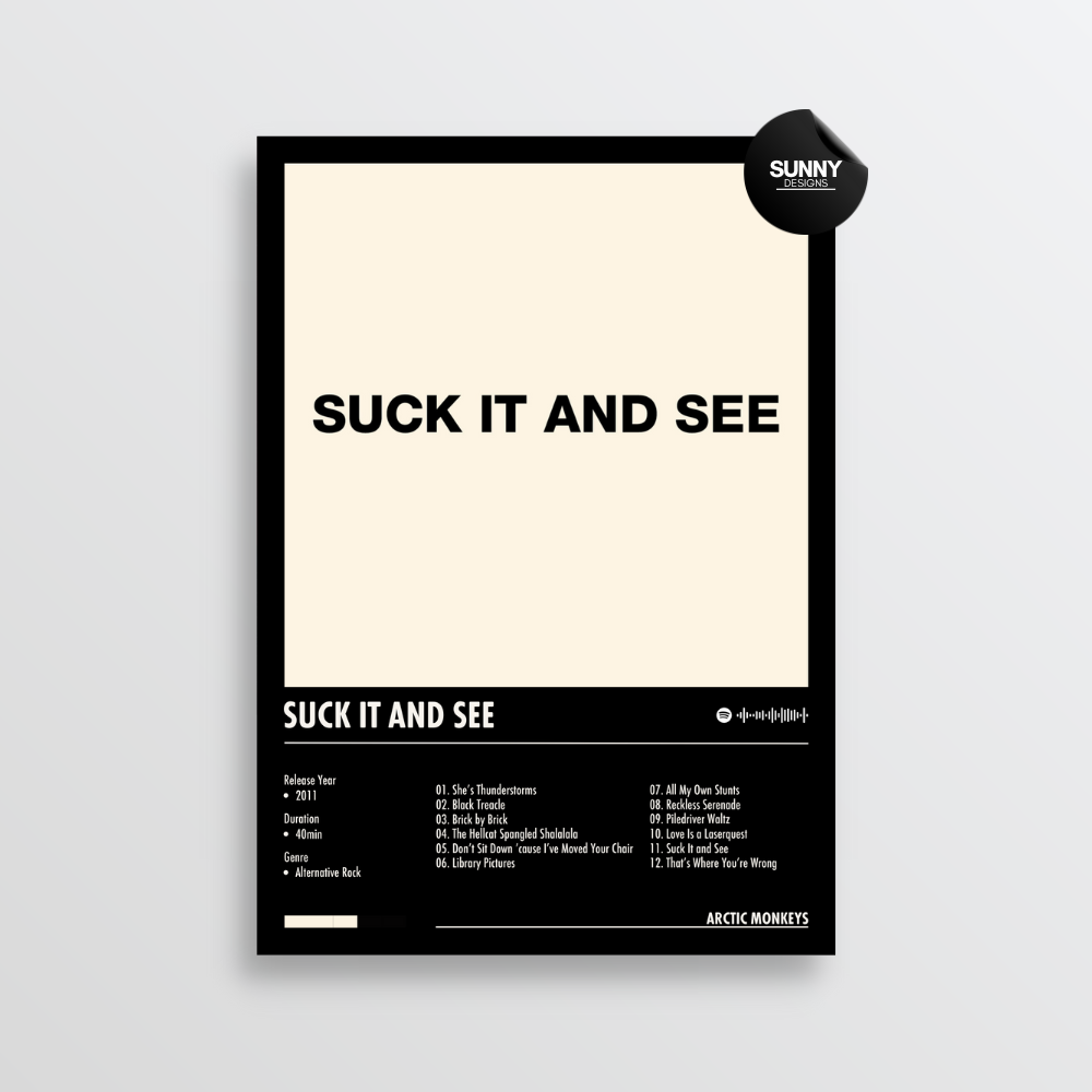 Arctic Monkeys Suck It and See merch custom album cover poster music poster personalized gifts poster mockup poster template Sunny Designs Poster