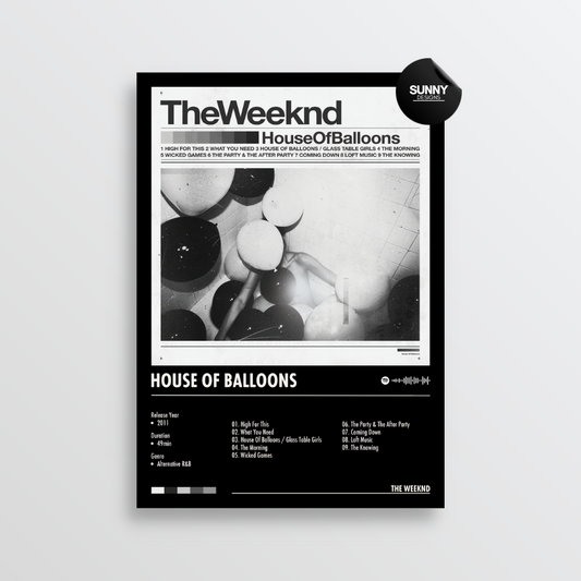 The Weeknd House Of Balloons merch custom album cover poster music poster personalized gifts poster mockup poster template Sunny Designs Poster