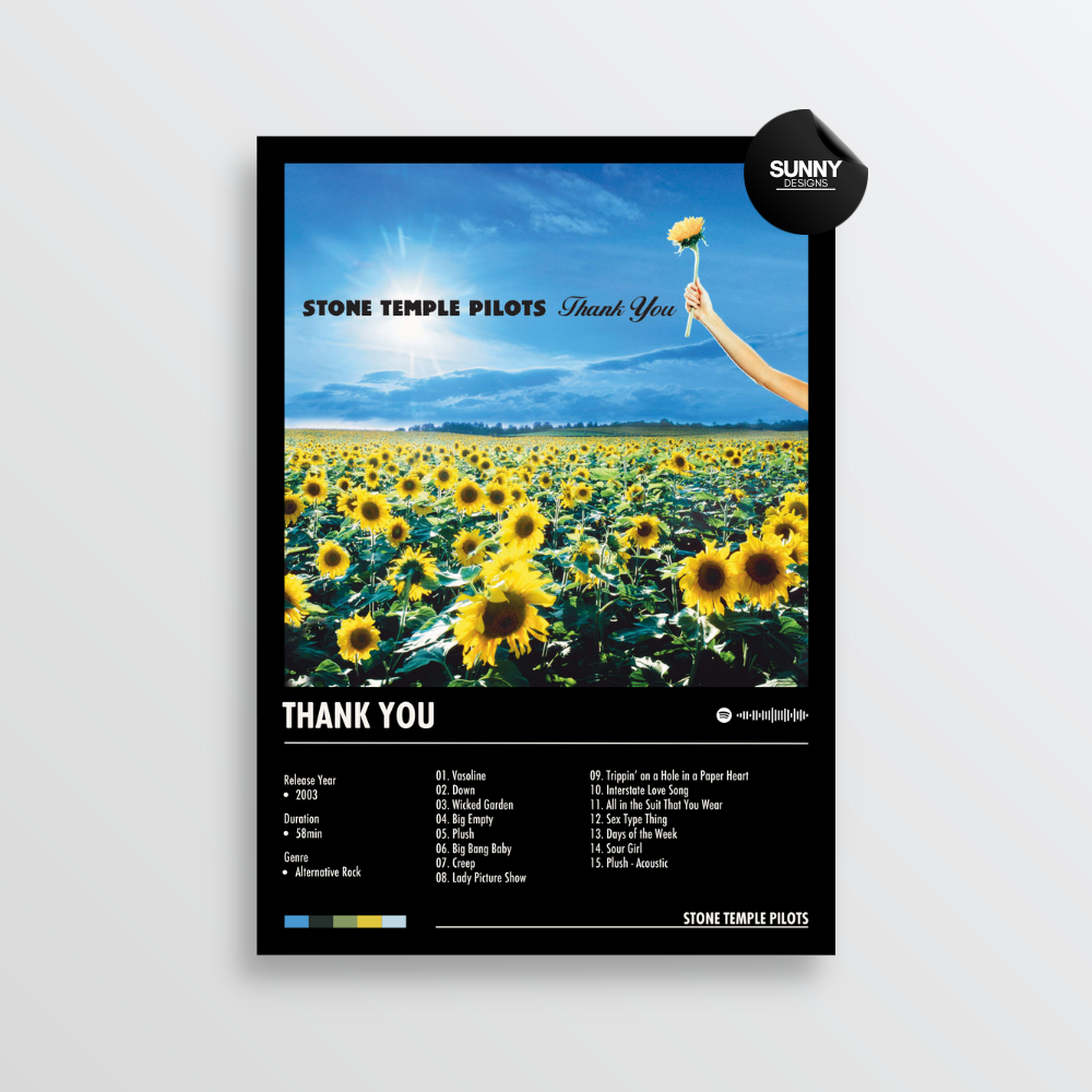 Stone Temple Pilots Thank You merch custom album cover poster music poster personalized gifts poster mockup poster template album posters for wall Sunny Designs Poster 