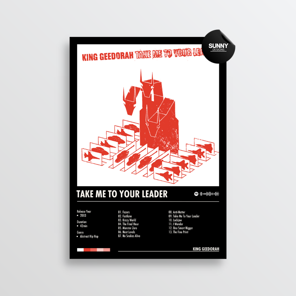 King Geedorah Take Me To Your Leader merch custom album cover poster music poster personalized gifts poster mockup poster template album posters for wall Sunny Designs Poster 