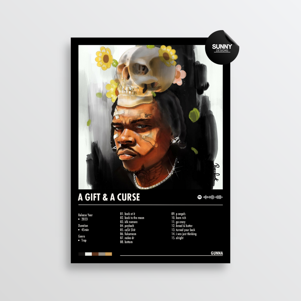 Gunna a Gift & a Curse merch custom album cover poster music poster personalized gifts poster mockup poster template album posters for wall Sunny Designs Poster 