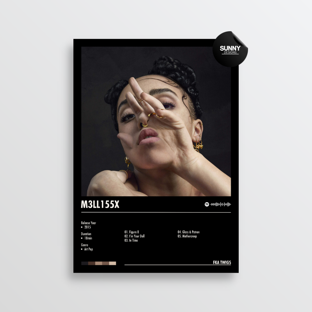 FKA twigs M3LL155X merch custom album cover poster music poster personalized gifts poster mockup poster template album posters for wall Sunny Designs Poster 