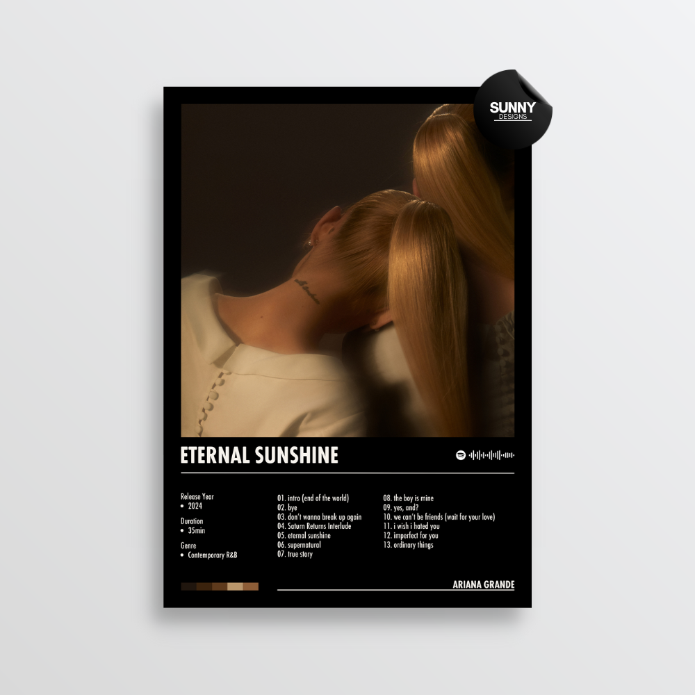 Ariana Grande eternal sunshine merch custom album cover poster music poster personalized gifts poster mockup poster template album posters for wall Sunny Designs Poster 