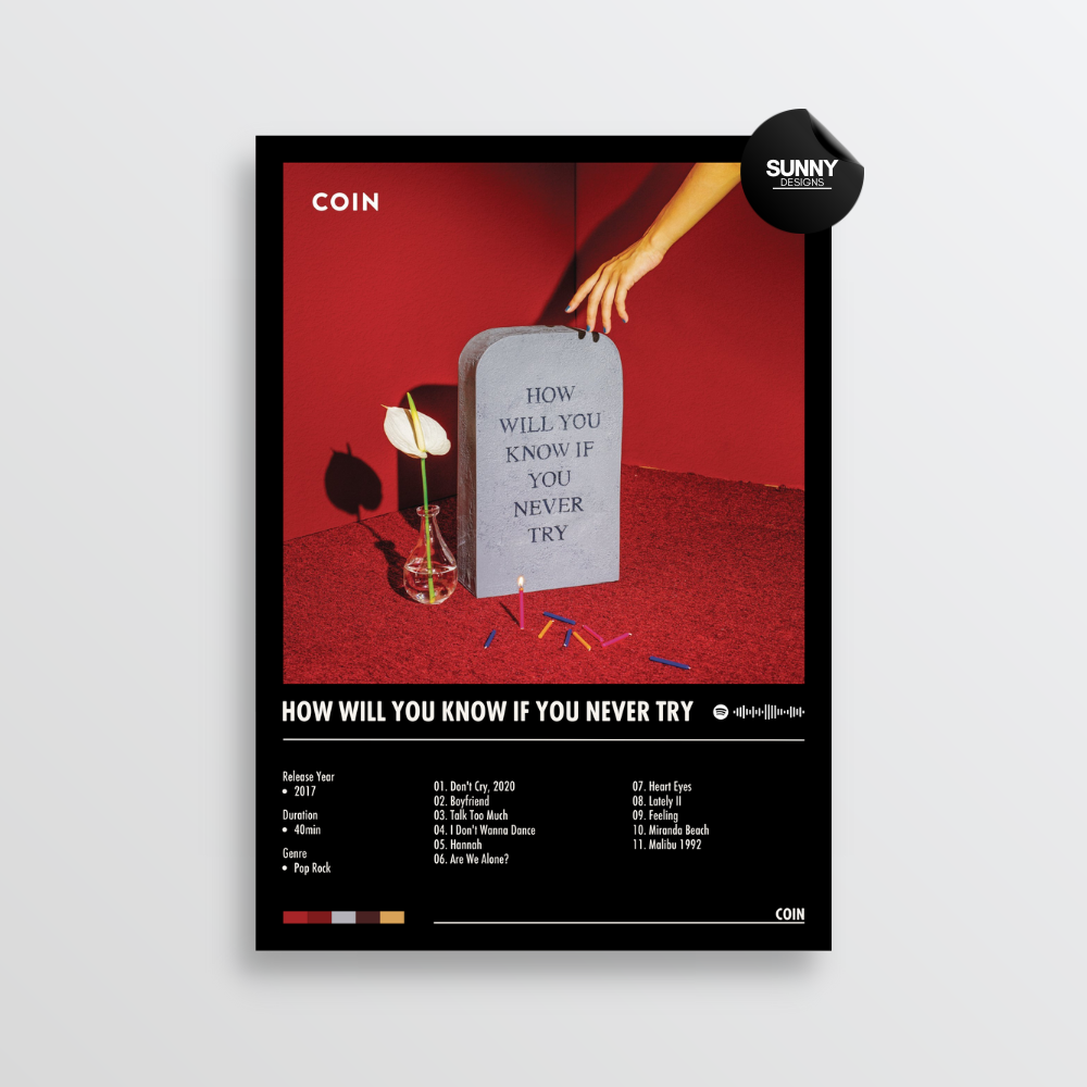 COIN How Will You Know If You Never Try  merch custom album cover poster music poster personalized gifts poster mockup poster template album posters for wall Sunny Designs Poster 