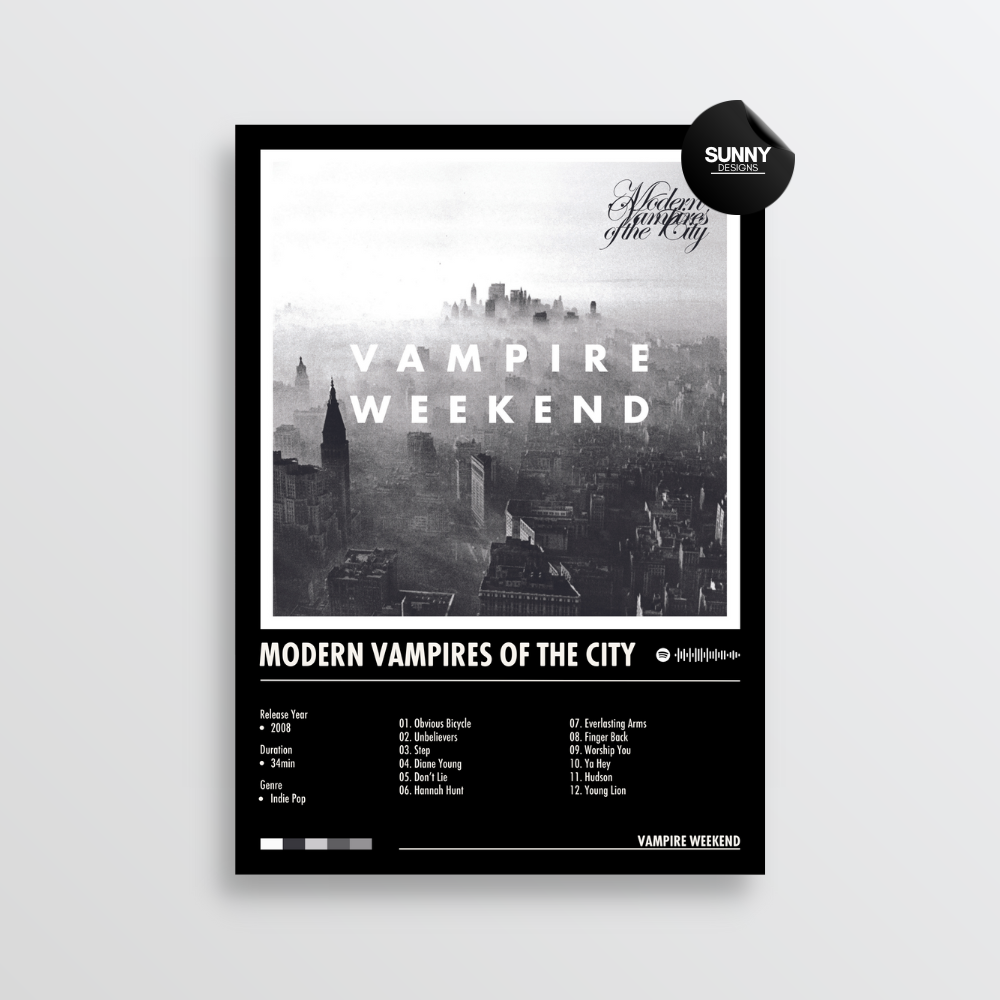 Vampire Weekend Modern Vampires of the City merch custom album cover poster music poster personalized gifts poster mockup poster template album posters for wall Sunny Designs Poster 