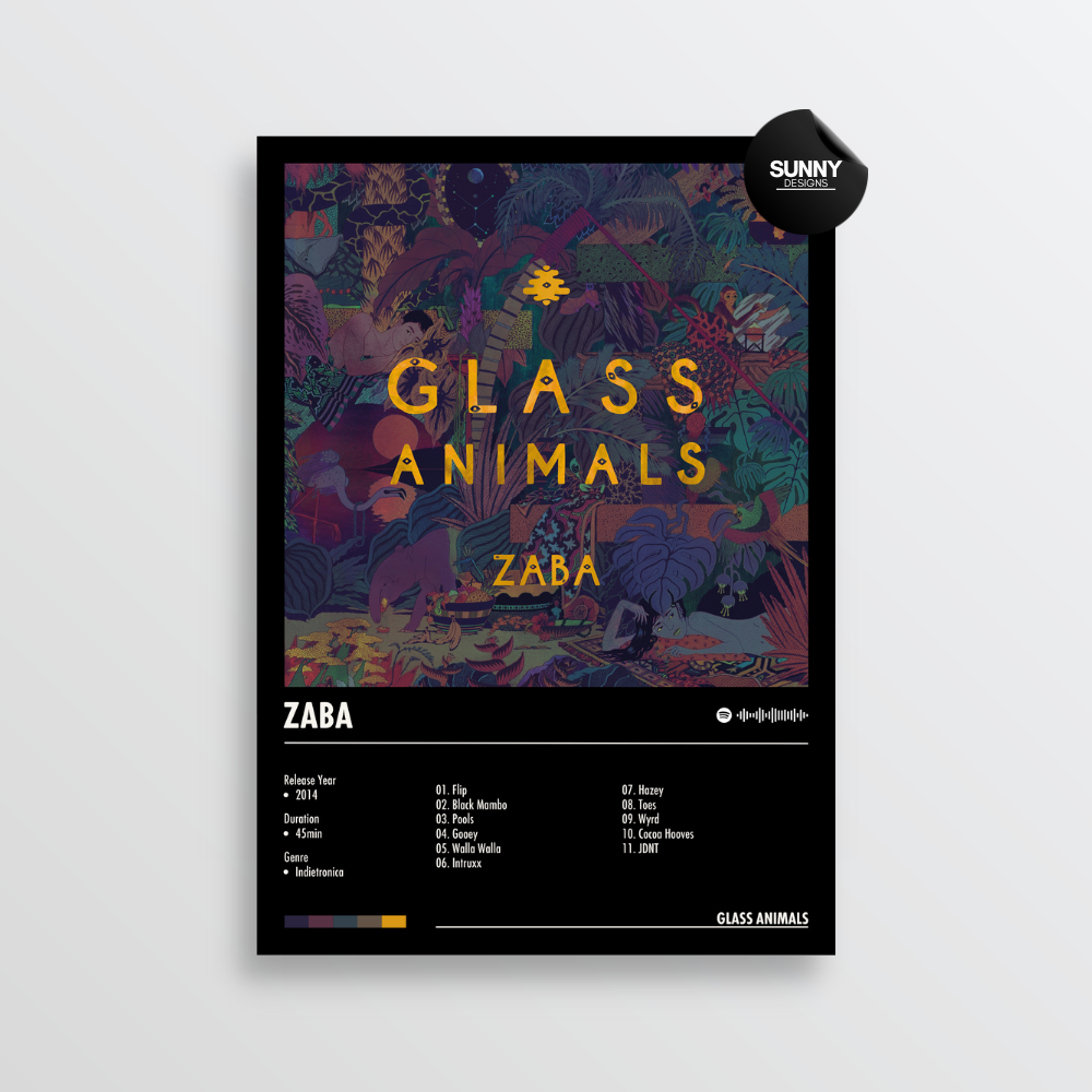 Glass Animals ZABA merch custom album cover poster music poster personalized gifts poster mockup poster template album posters for wall Sunny Designs Poster 