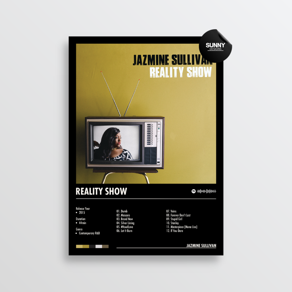 Jazmine Sullivan Reality Show merch custom album cover poster music poster personalized gifts poster mockup poster template album posters for wall Sunny Designs Poster 