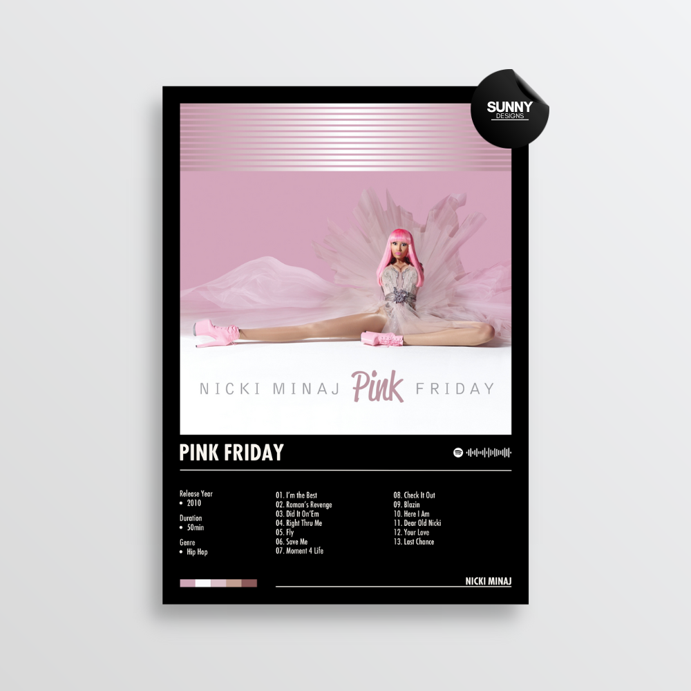 Nicki Minaj Pink Friday merch custom album cover poster music poster personalized gifts poster mockup poster template album posters for wall Sunny Designs Poster 