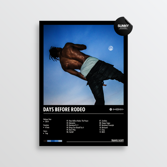 Travis Scott DAYS BEFORE RODEO merch custom album cover poster music poster personalized gifts poster mockup poster template album posters for wall Sunny Designs Poster
