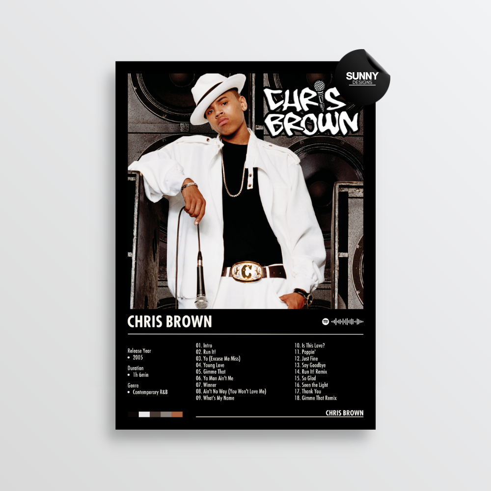 Chris Brown Chris Brown merch custom album cover poster music poster personalized gifts poster mockup poster template album posters for wall Sunny Designs Poster 