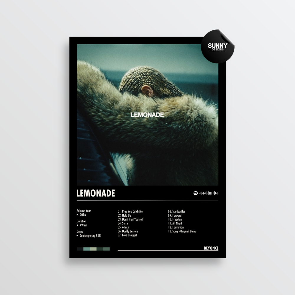 Beyonce Lemonade merch custom album cover poster music poster personalized gifts poster mockup poster template album posters for wall Sunny Designs Poster 