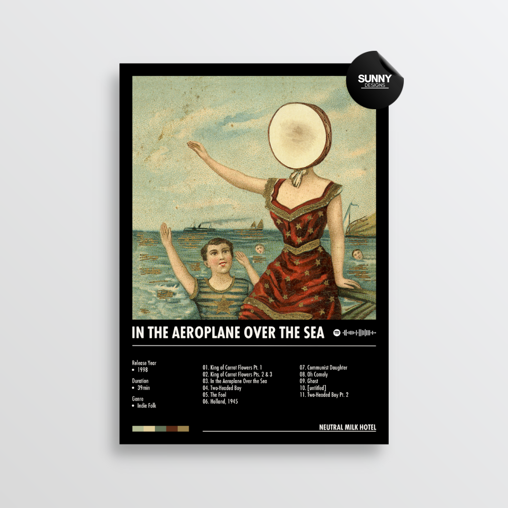 Neutral Milk Hotel In the Aeroplane Over the Sea merch custom album cover poster music poster personalized gifts poster mockup poster template album posters for wall Sunny Designs Poster 