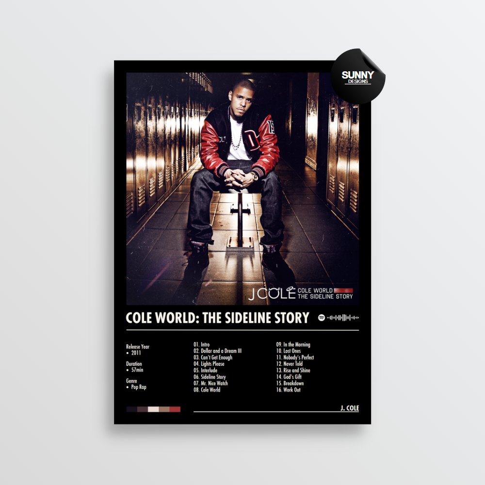 J. Cole Cole World: The Sideline Story merch custom album cover poster music poster personalized gifts poster mockup poster template Sunny Designs Poster