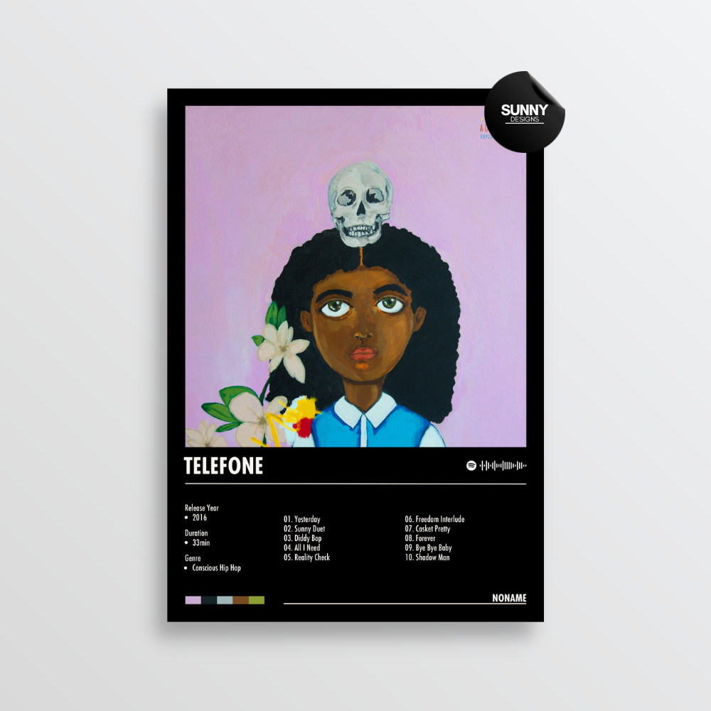 Noname Telefone merch custom album cover poster music poster personalized gifts poster mockup poster template album posters for wall Sunny Designs Poster
