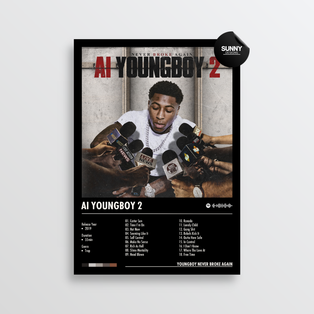 YoungBoy Never Broke Again AI YoungBoy 2 merch custom album cover poster music poster personalized gifts poster mockup poster template album posters for wall Sunny Designs Poster 