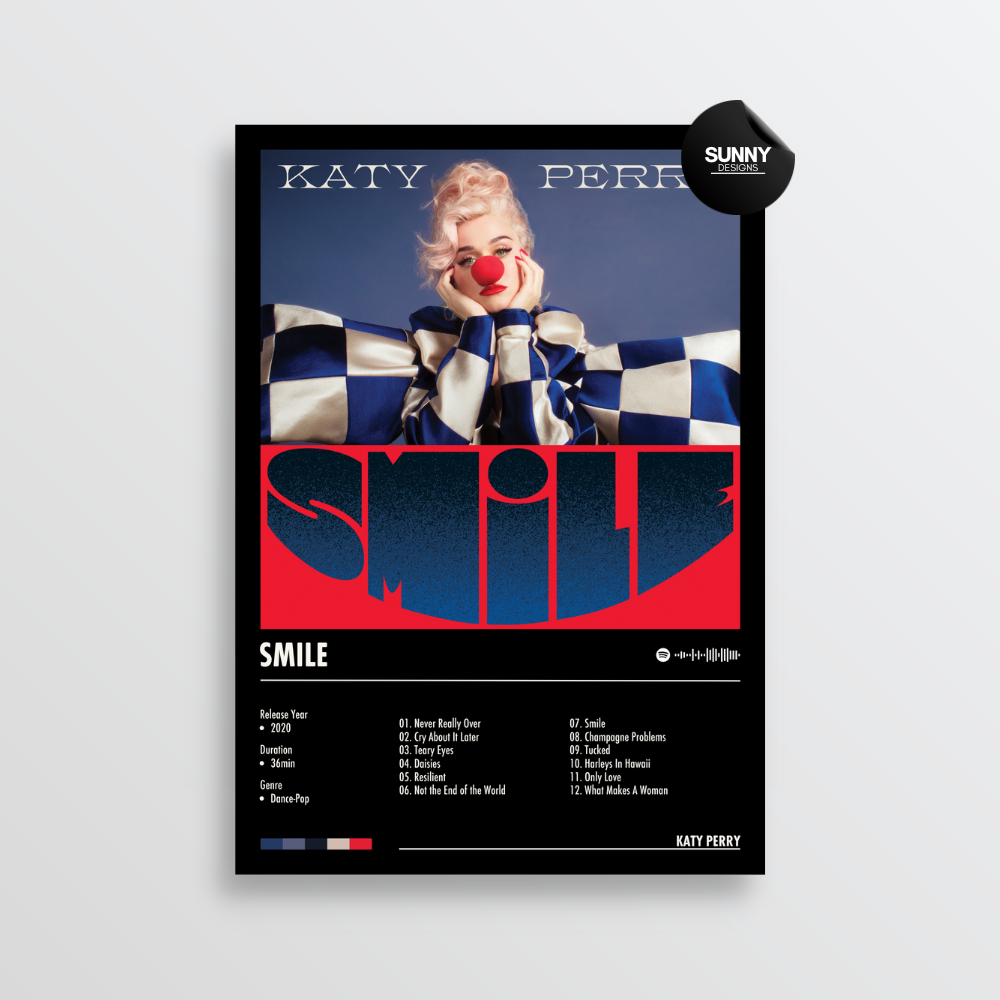 Katy Perry Smile merch custom album cover poster music poster personalized gifts poster mockup poster template album posters for wall Sunny Designs Poster 