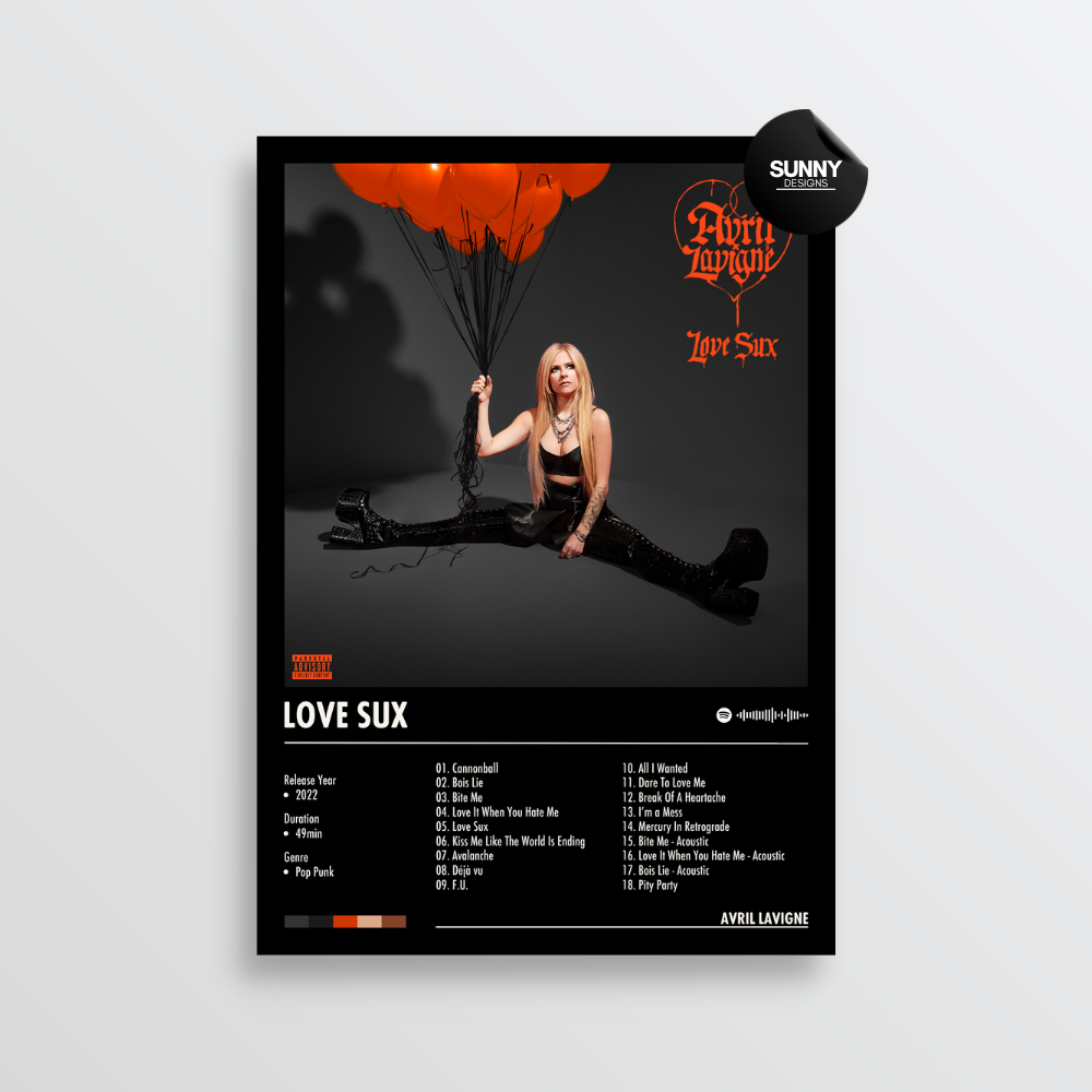 Avril Lavigne Love Sux (Deluxe) merch custom album cover poster music poster personalized gifts poster mockup poster template album posters for wall Sunny Designs Poster 